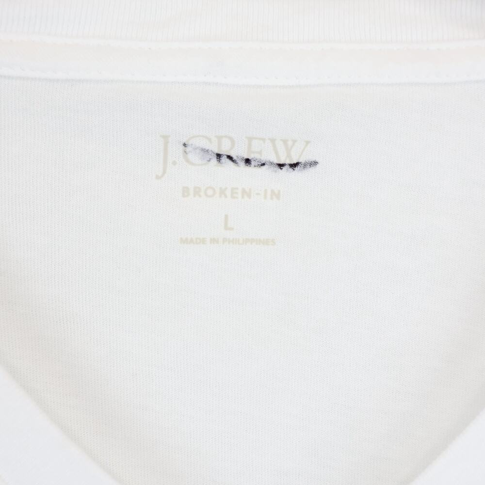J.Crew Men's Broken-In Short Sleeve V-Neck T-Shirt White Size Large NWT - Picture 4 of 8